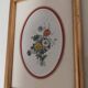 Framed antique botanical engraving with gilded wall frame