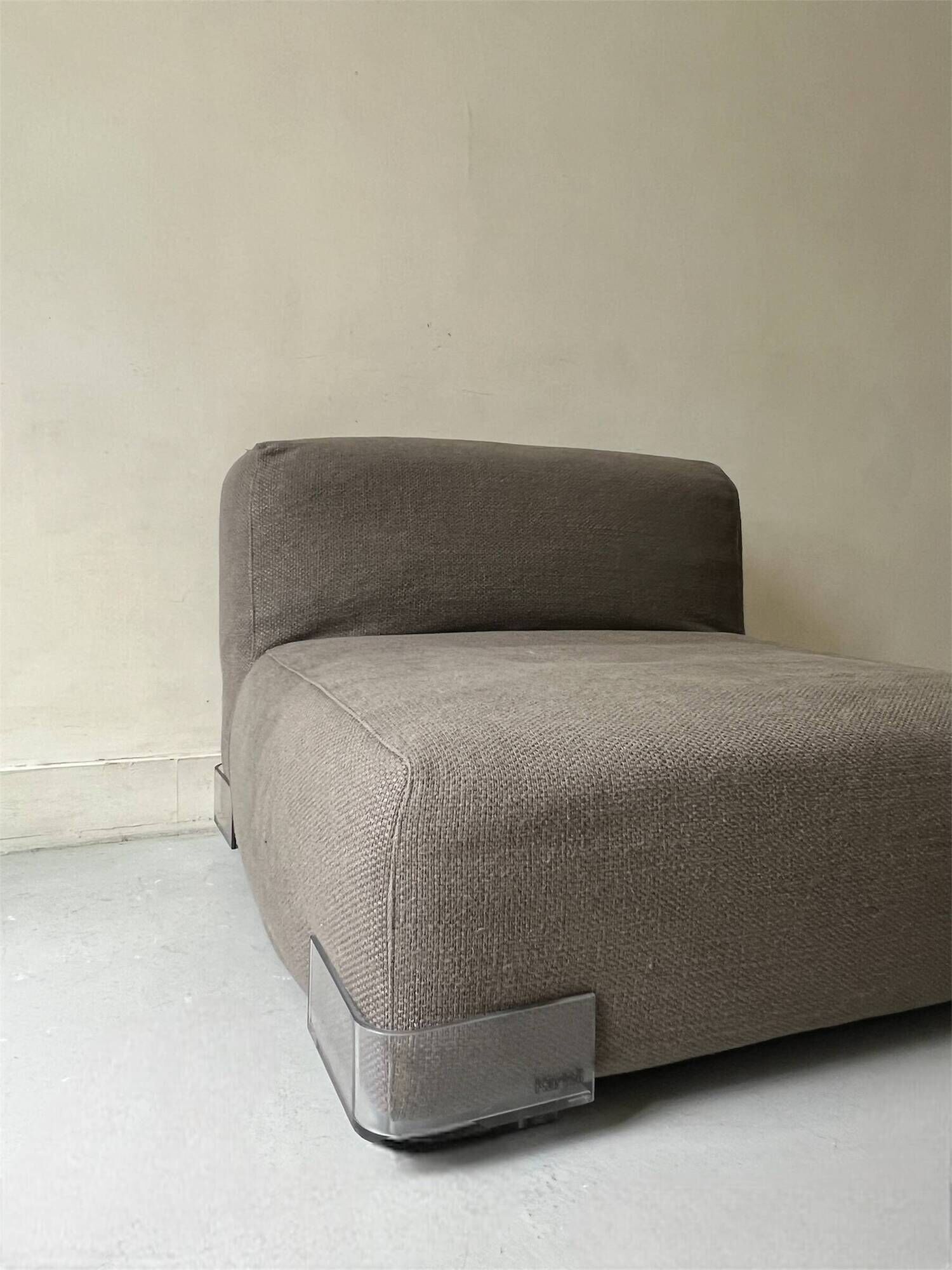 Plastics gray fabric armchair by Piero Lissoni for Kartell, 1970