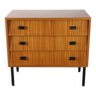 Vintage wooden and metal chest of drawers, 1960