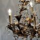 Chandelier with tassels and golden brass