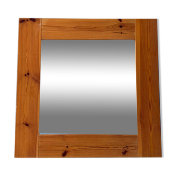 Miroir suédois en pin design Nordique des années 1980