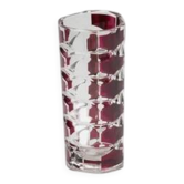 Thick ruby glass vase in Art Deco style