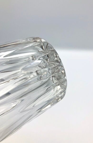 4 chiseled glass water glasses