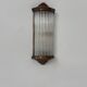 Vintage wall sconce, copper and glass, France, 1940