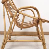 Fauteuil en rotin ancien, vintage