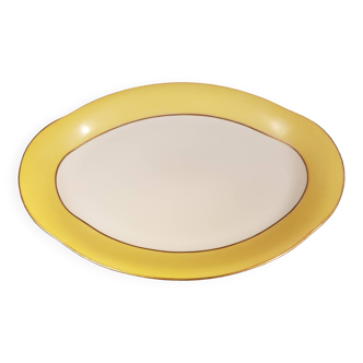 Large oval dish in Limoges porcelain