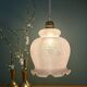 Vintage frosted pink glass pendant globe