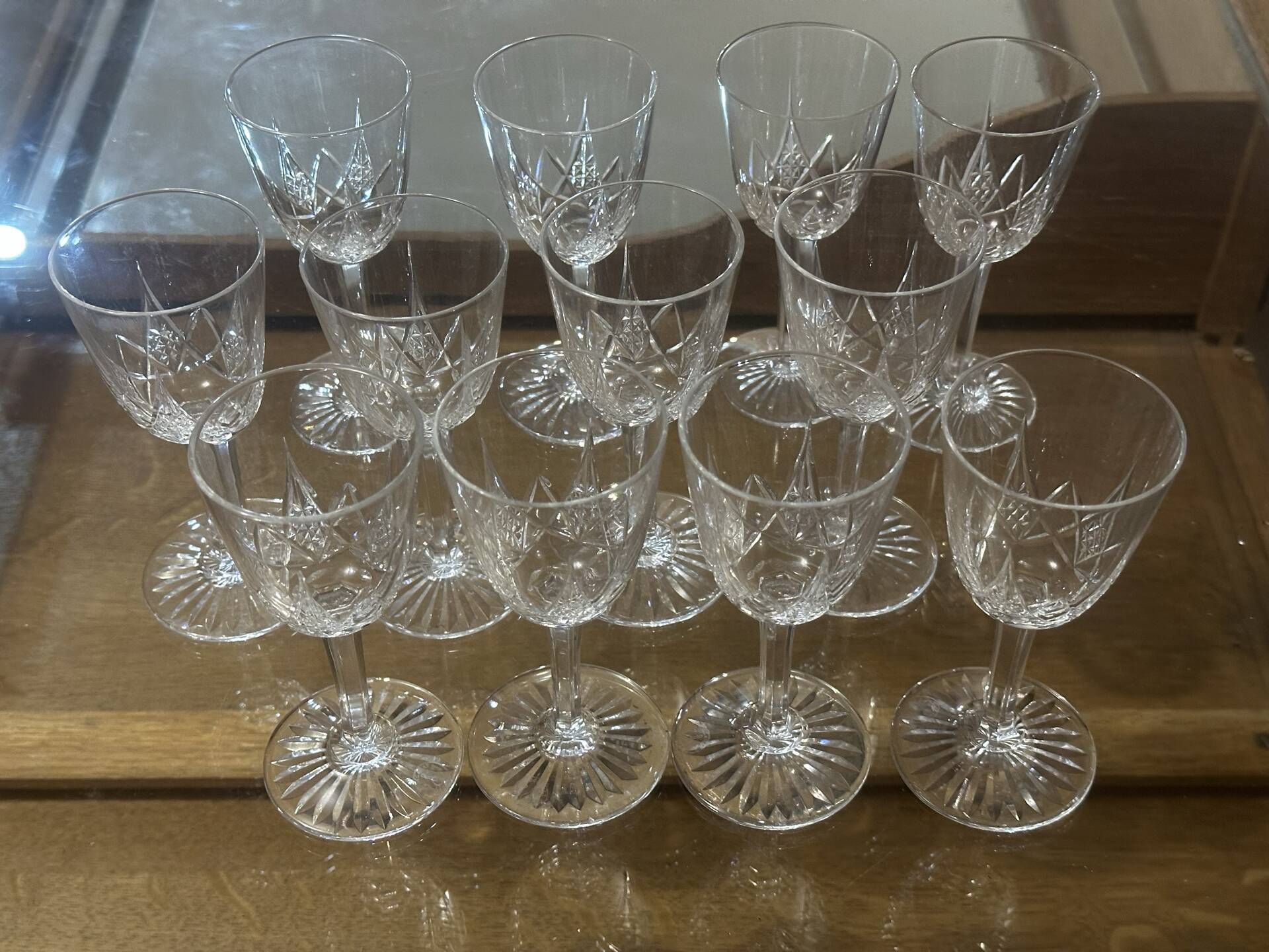 12 Baccarat crystal glasses stamped model Epron H 12.2 cm