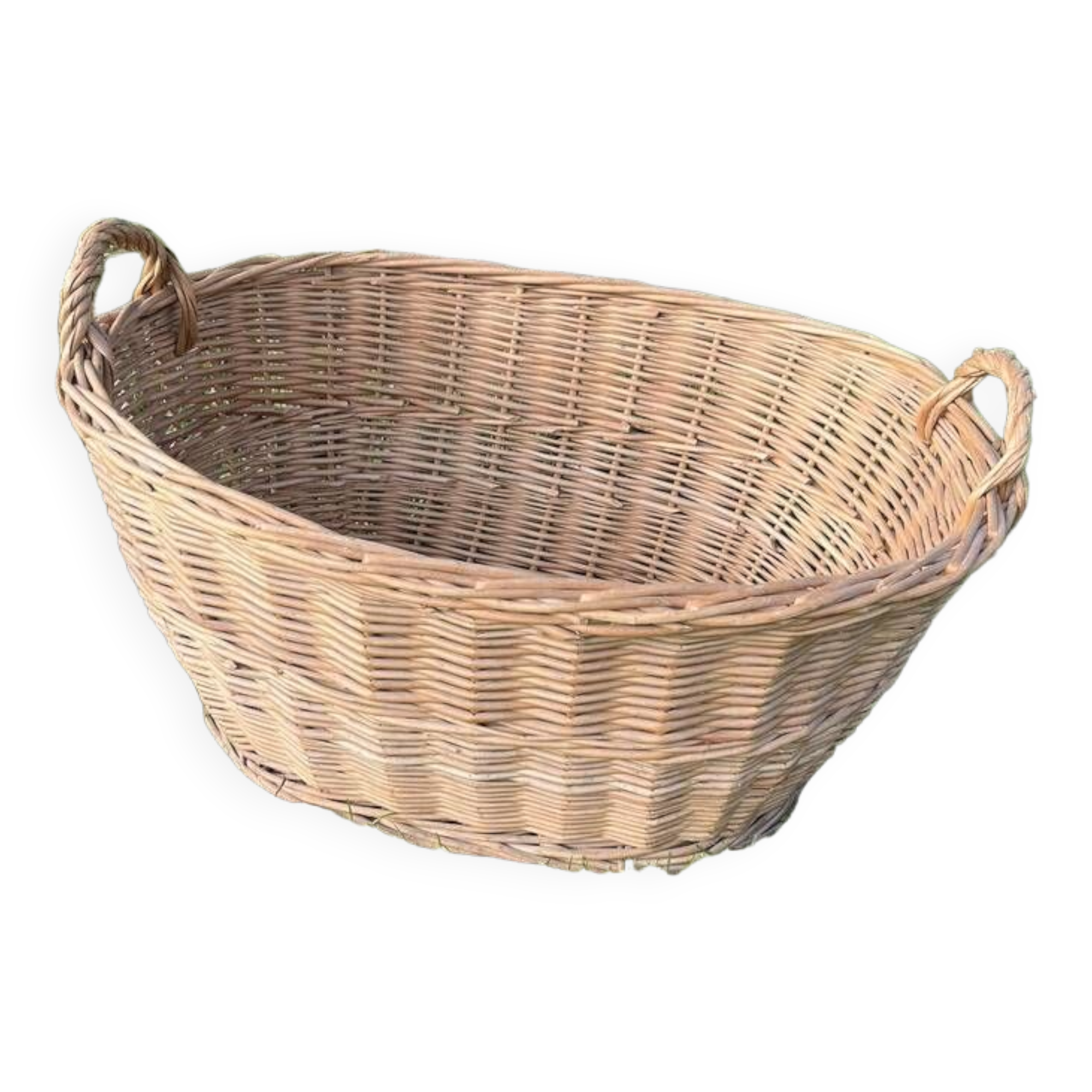 Wicker basket with handles