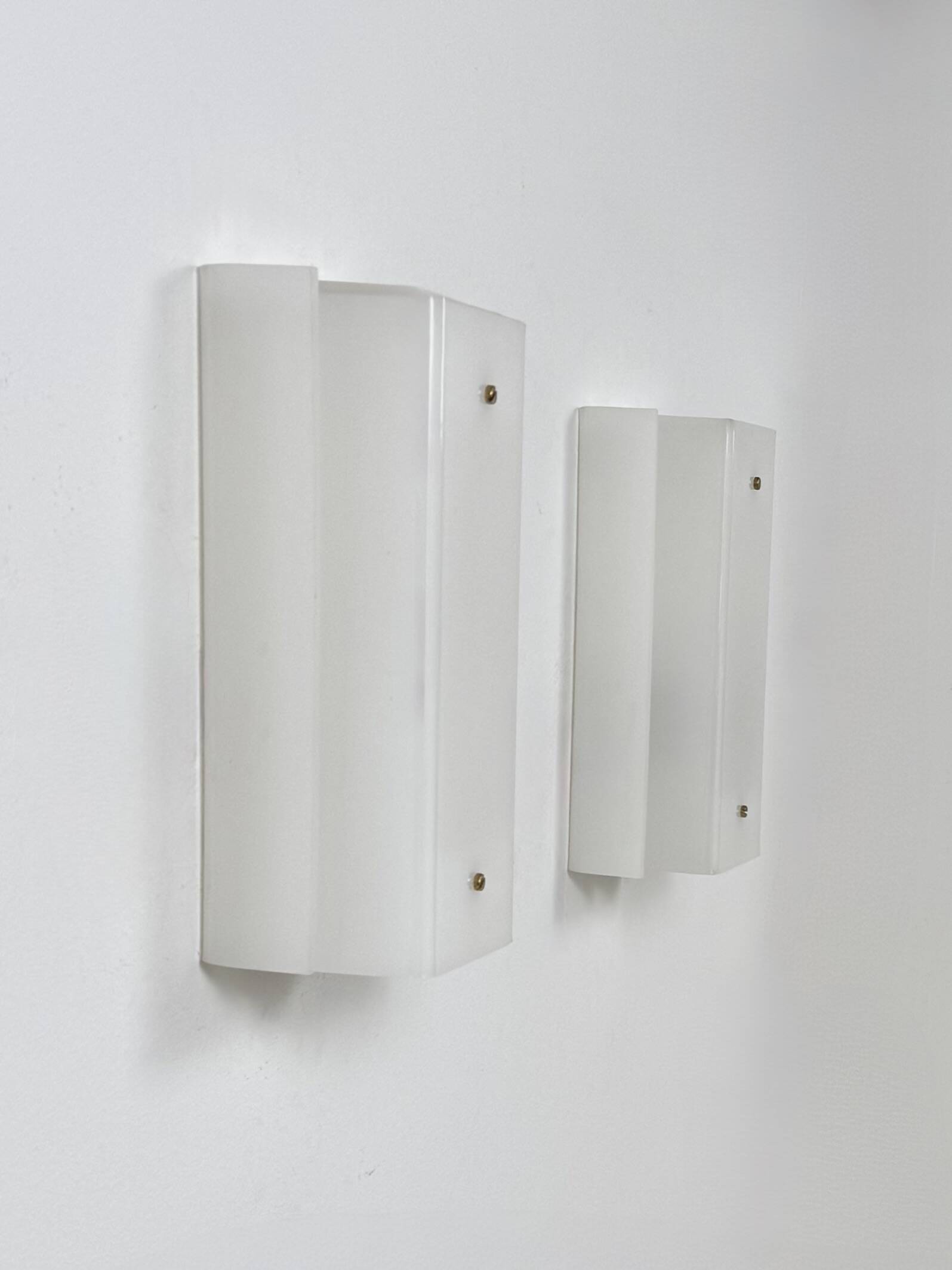 Pair of vintage Perspex wall lights, Italy, 1970.