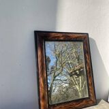 Classic wooden rectangular mirror