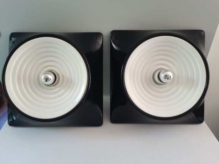 Pair of ceiling lights model 1369 by Studio Nizzoli Associati for Stilnovo