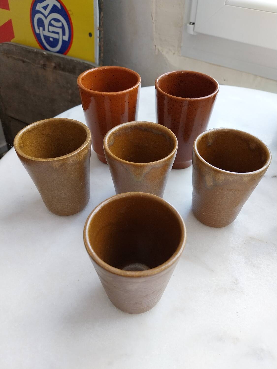 Digoin stoneware cups