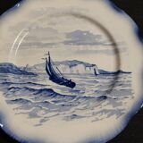 Sarreguemines earthenware plate with Marine decor late 19th century early 20th century