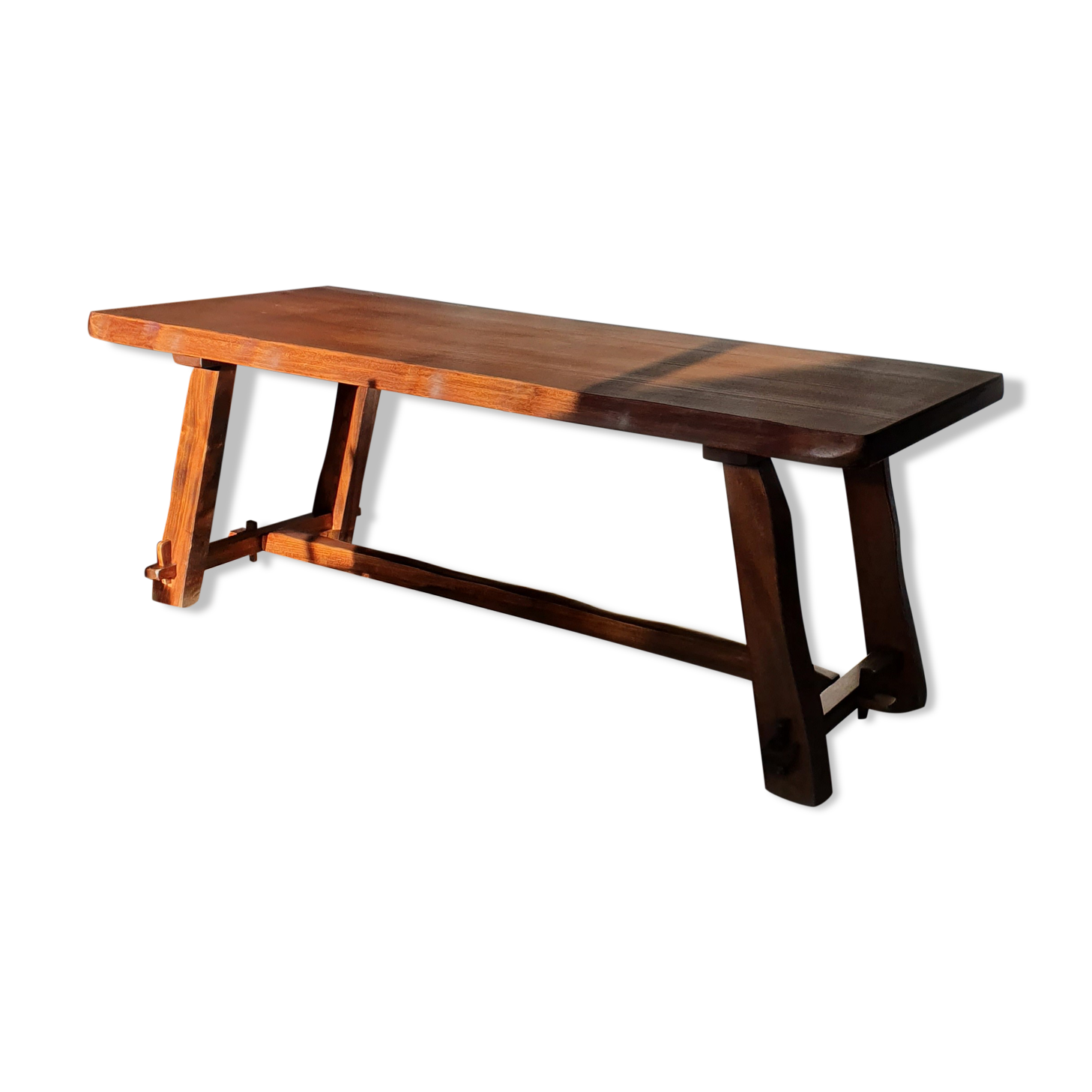 Brutalist elm farm table 60s