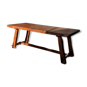 Brutalist elm farm table 60s