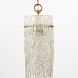 Two suspended lamps in glass and brass by J.T. Kalmar, Vienna, mid-century, Austria, 1950s.