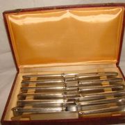 12 stainless steel table knives M.A. from the early 20th century.