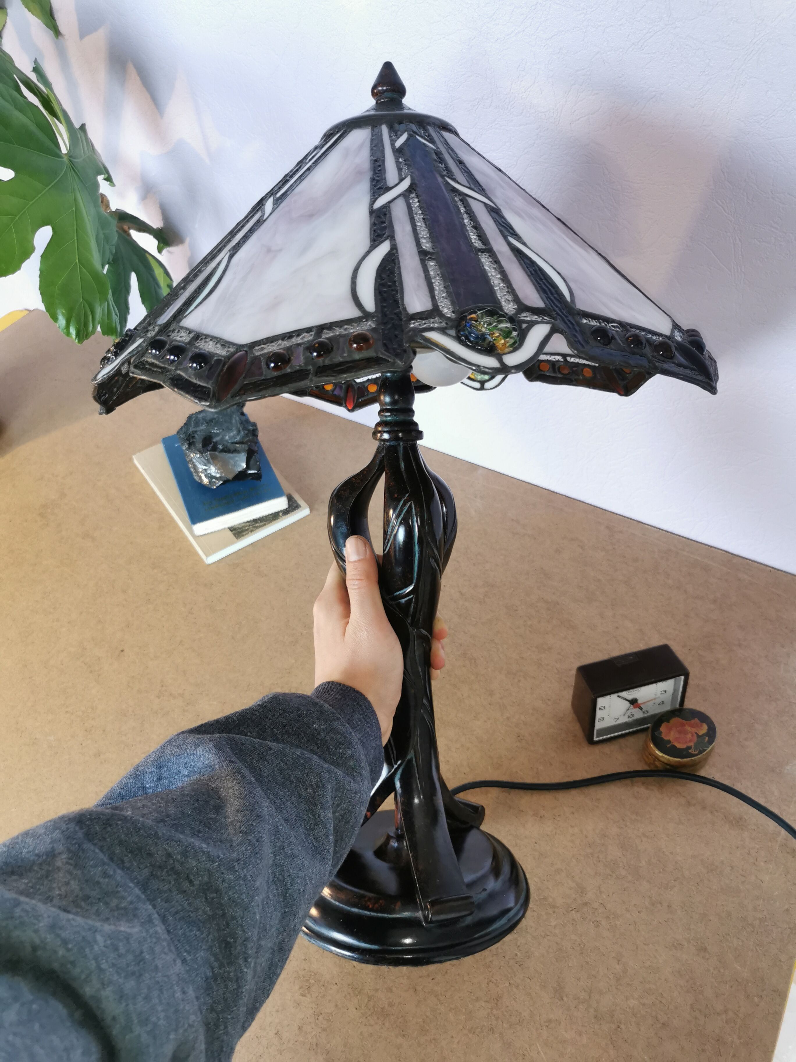 Tiffany style lamp, stained glass, art nouveau