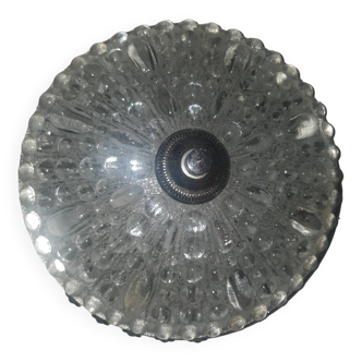 Round glass and silver ceiling light