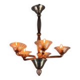 Venetian chandelier in amethyst Murano glass, circa 1920