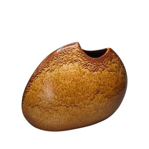 Sculptural ceramic vase in vintage Italian style by Roberto Rigon for Bertoncello Model 137.