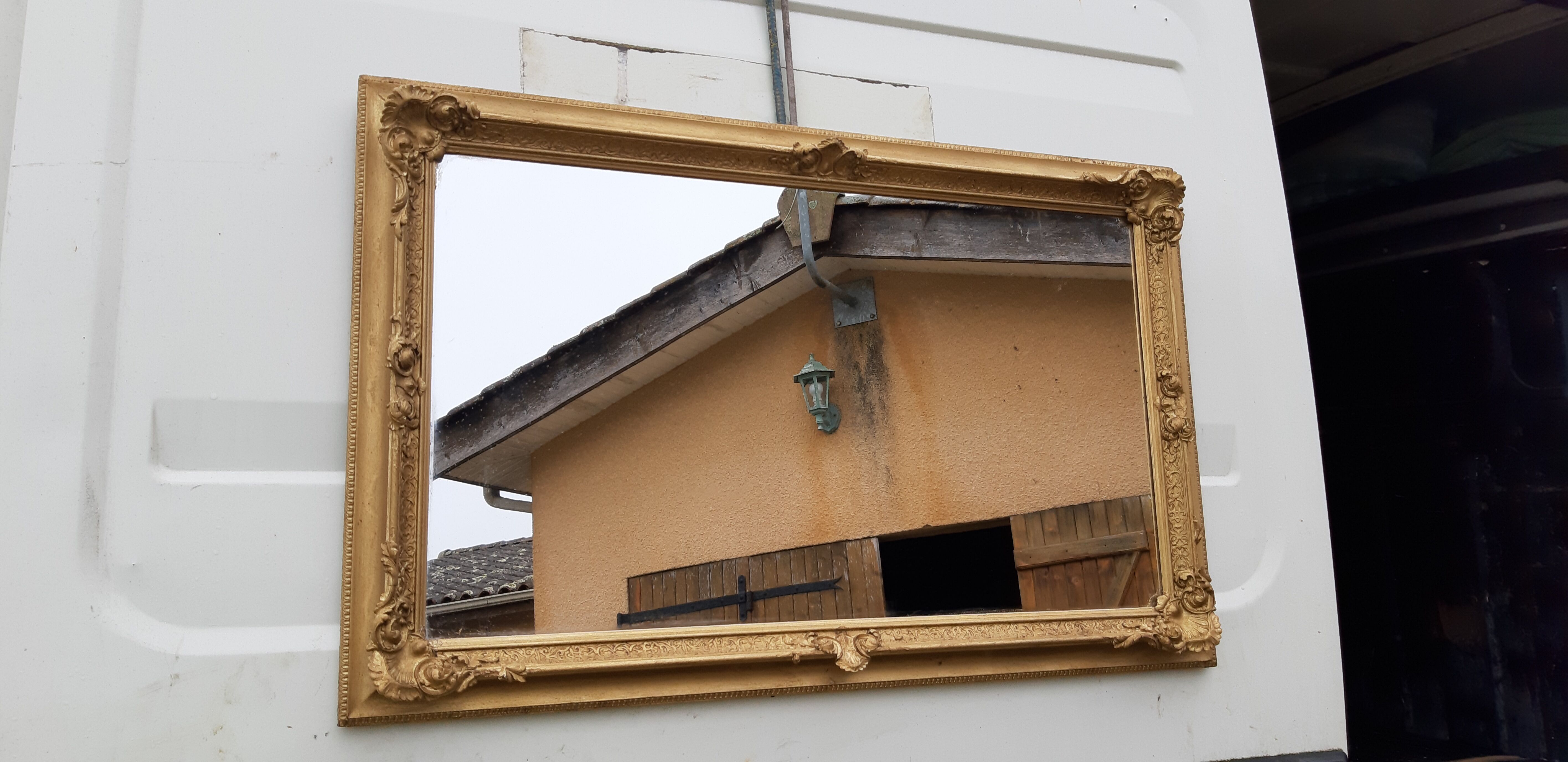 Mirror wood and stuk gilded 19th 94x60cm