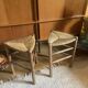 Pair of vintage oak tripod stools