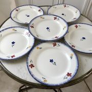 Set of 6 dessert plates Digoin Sarreguemines, years 30-40