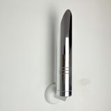 Space age tubular wall lamp, chromed metal, italy, 1970
