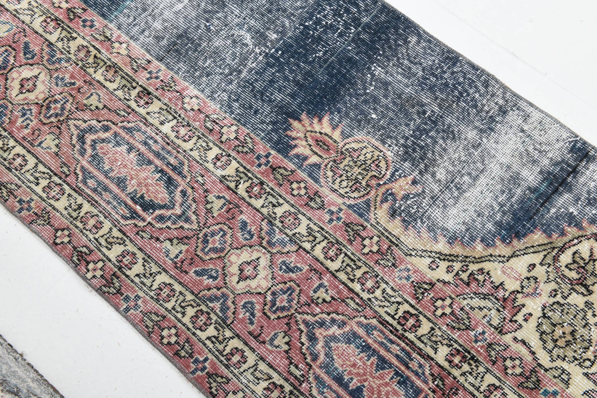 Navy Blue Vintage Runner Rug, 75x231Cm SK 6884