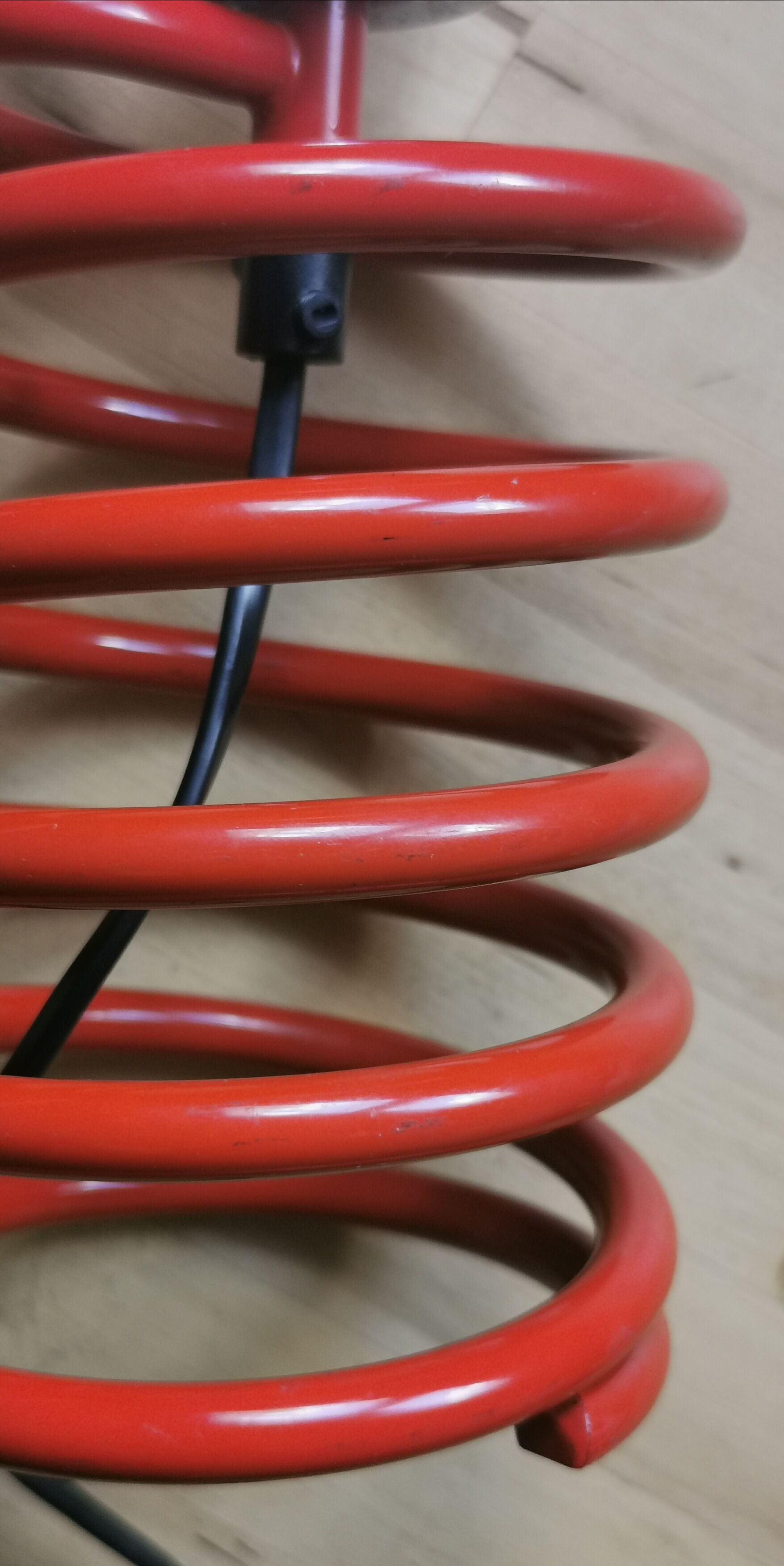Red spring lamp foot