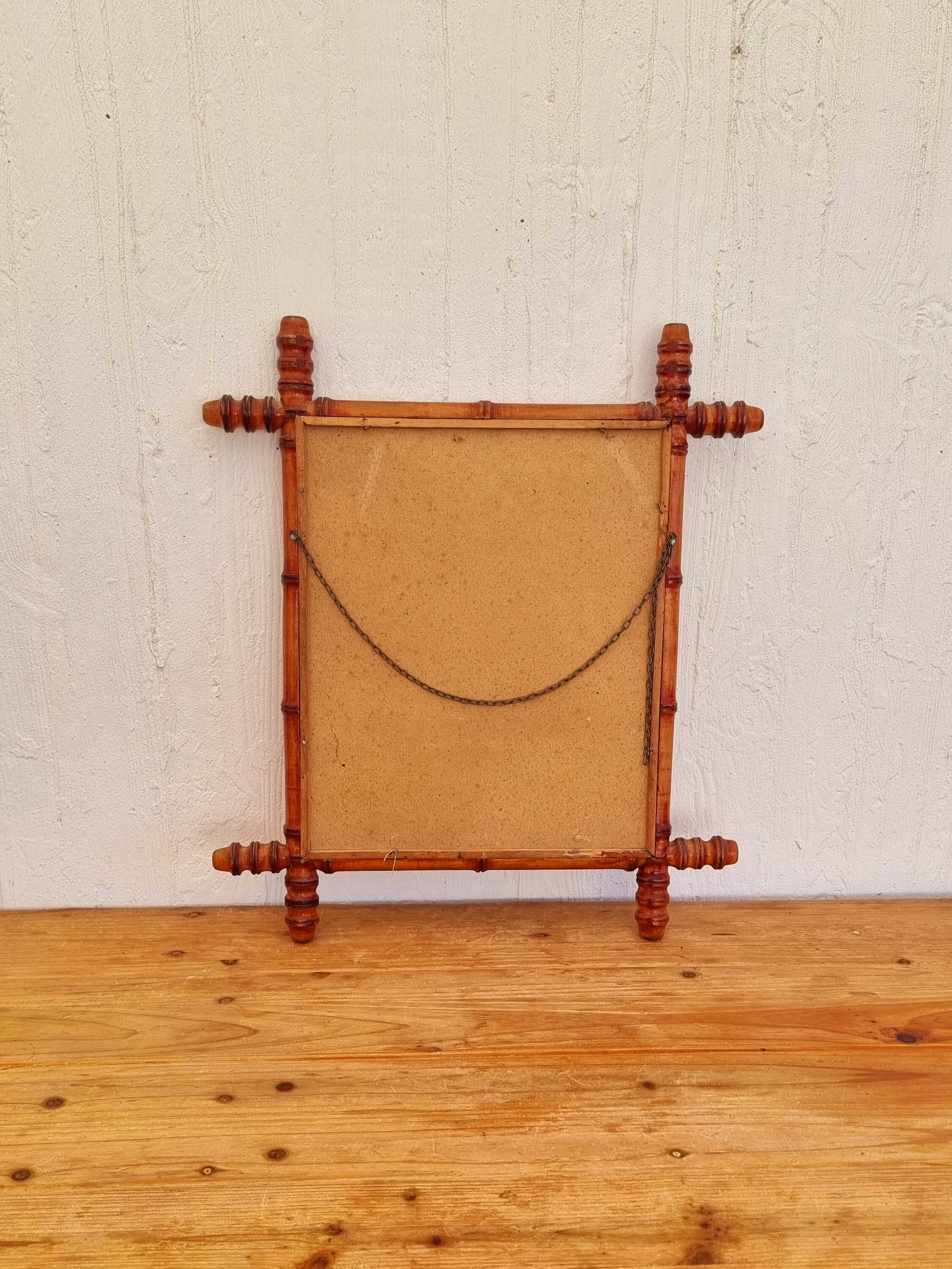 50's bamboo imitation mirror
