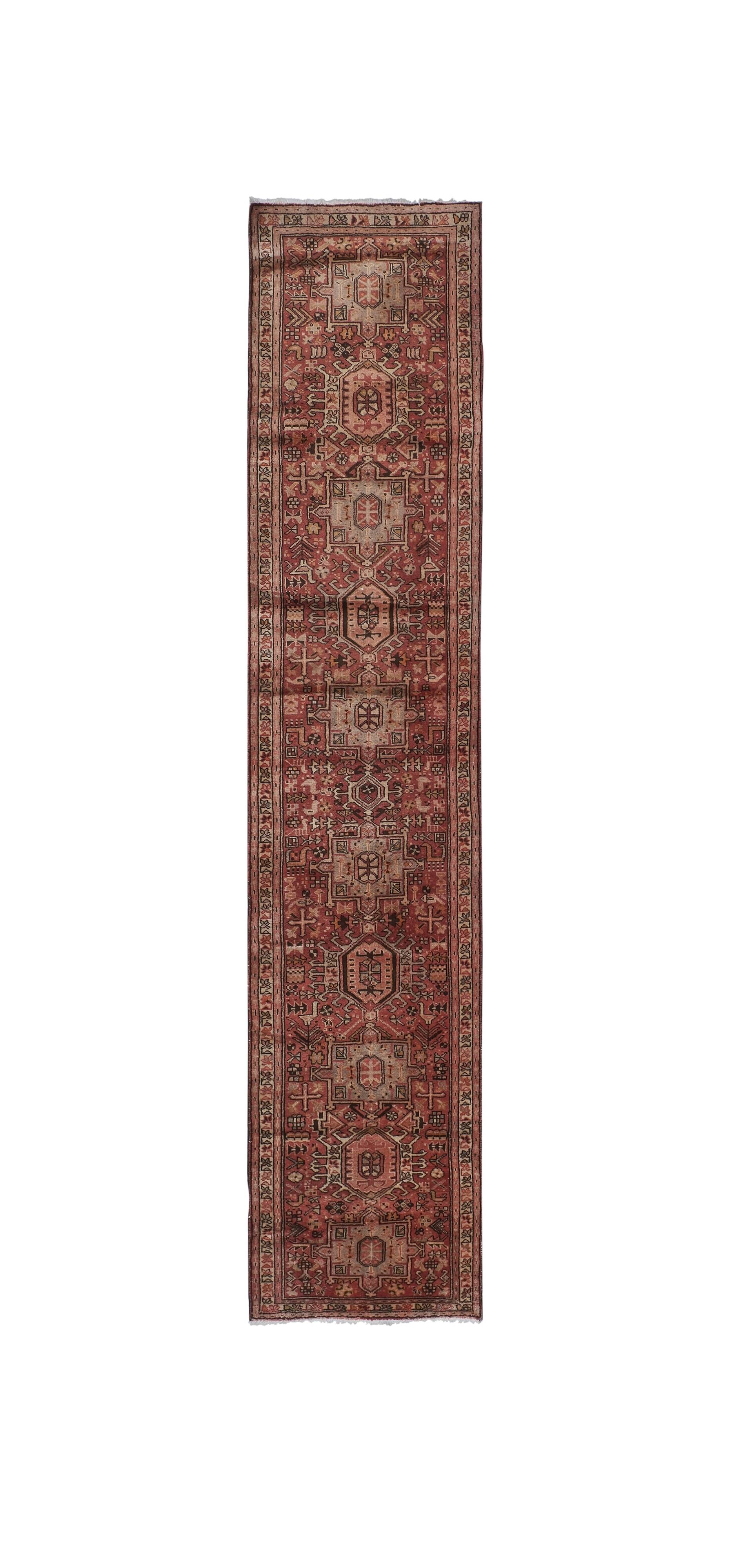 Vintage Turkish Oushak Rug Handwoven 84x388 cm