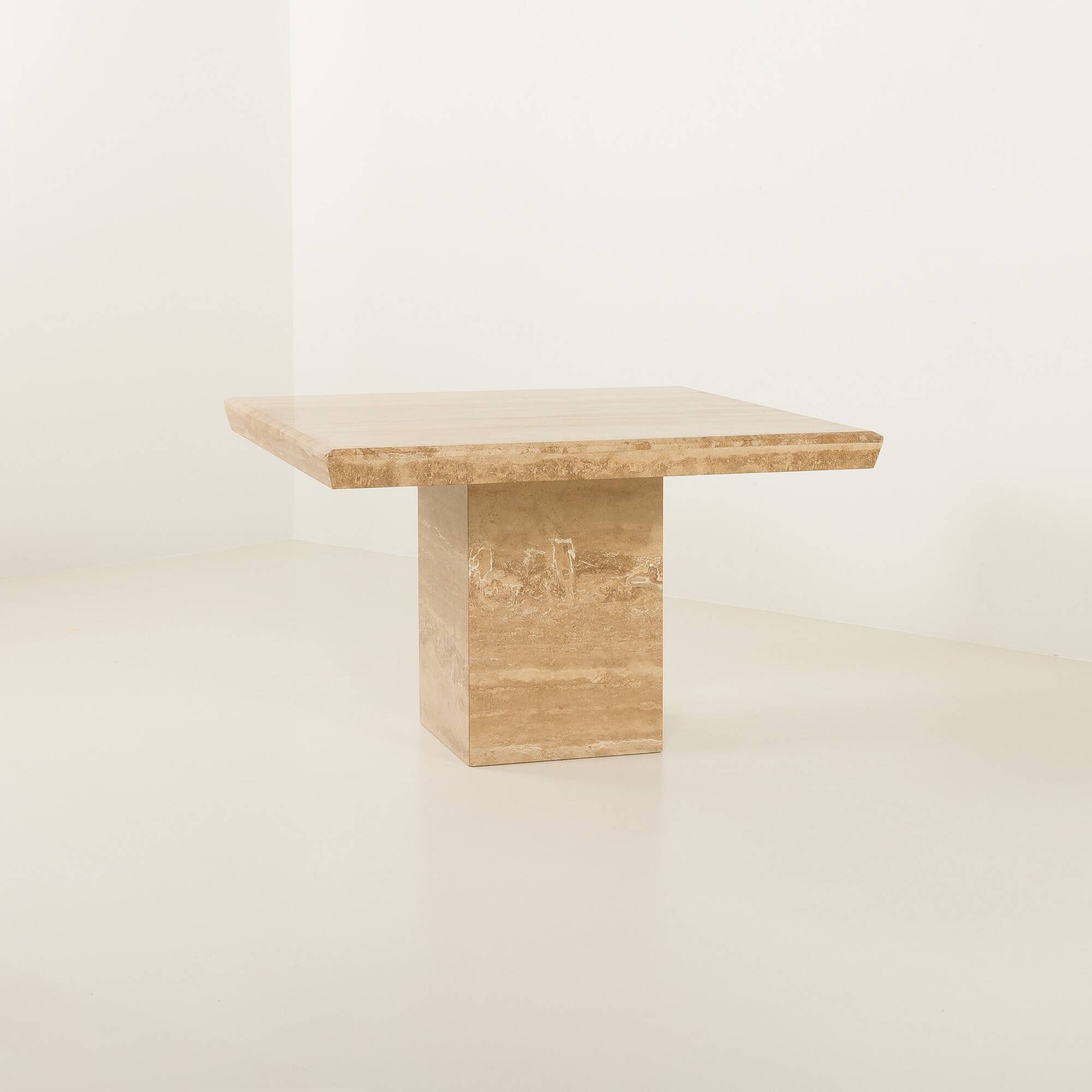 Italian mid century extra large travertine dining table, 1970s