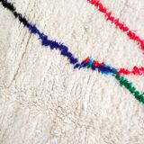 Moroccan Berber carpet azilal ecru with colorful patterns 232x162cm