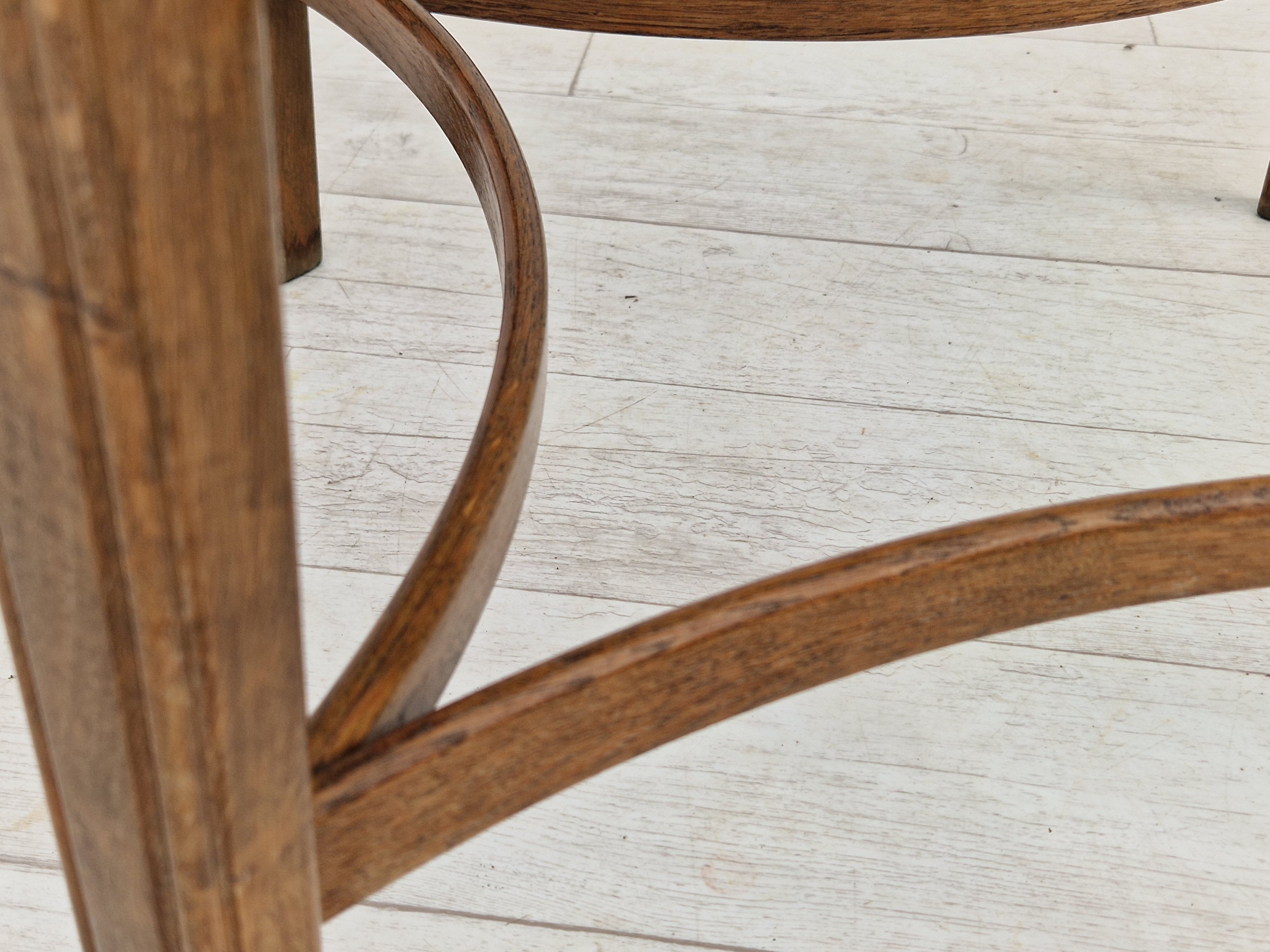 1950s, danish design, coffee table, glass, oak wood, original condition.