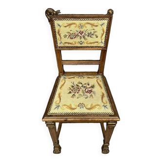 After Viardot: Japanese chair in walnut and gilding circa 1850