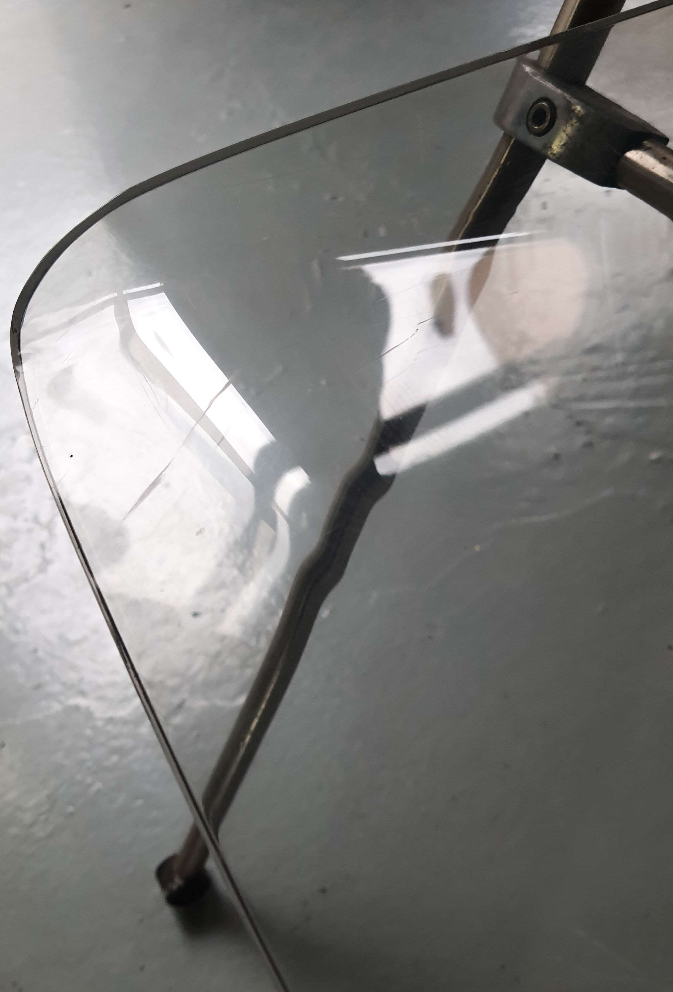 Pair of modern folding chairs in plexiglass