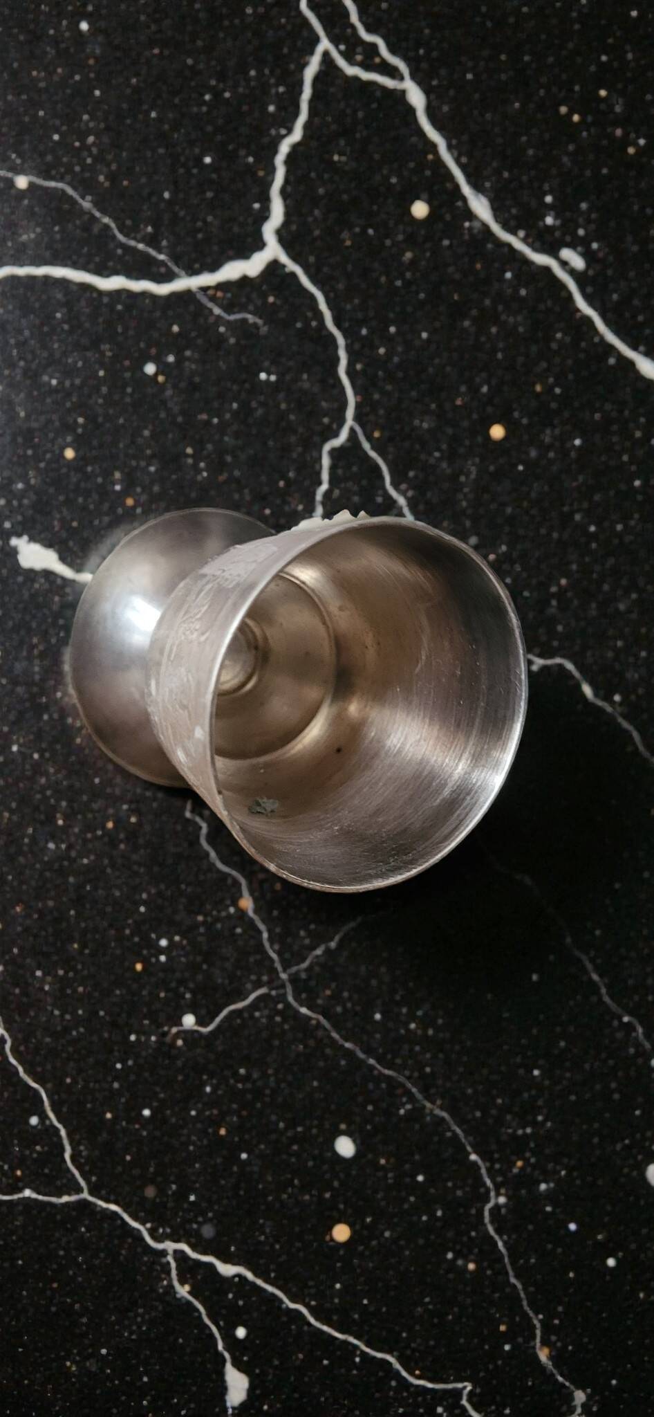 Silver-plated metal egg cup
