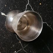 Silver-plated metal egg cup