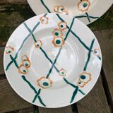 6 vintage Badonviller soup plates