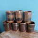 Handcrafted stoneware glass cups, signed, Fontgombault Abbey