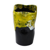 Vallauris vase design and trend in vintage yellow and black enamelled ceramics 1950/60