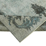 Handmade hi-low pile oriental 1980s 202 cm x 315 cm blue rug