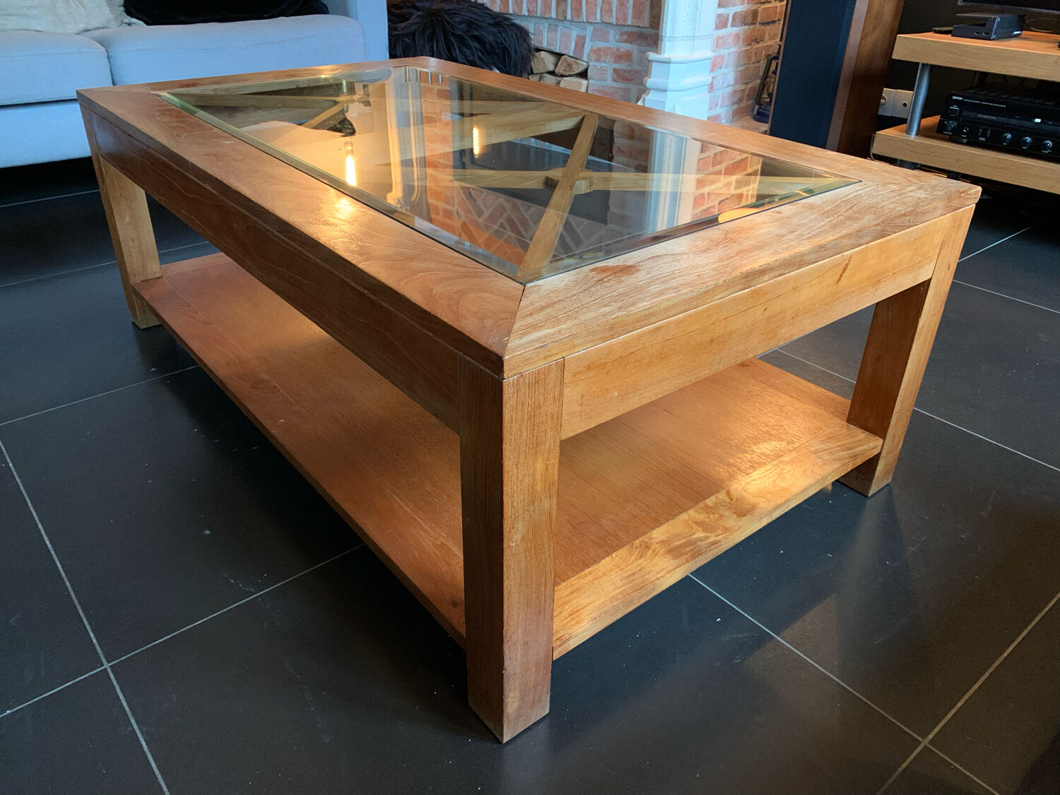 Table de salon teck massif