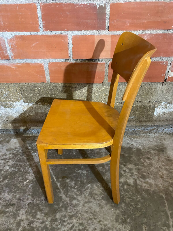 Série De 3 Chaises Bistrot Michael THONET Bois Années 1950 Vintage