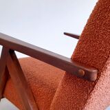 Mid Century Easy Chair Model B 310 Var in Rusty Brown Boucle