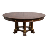 Large extendable round table – column leg – Empire period / mahogany
