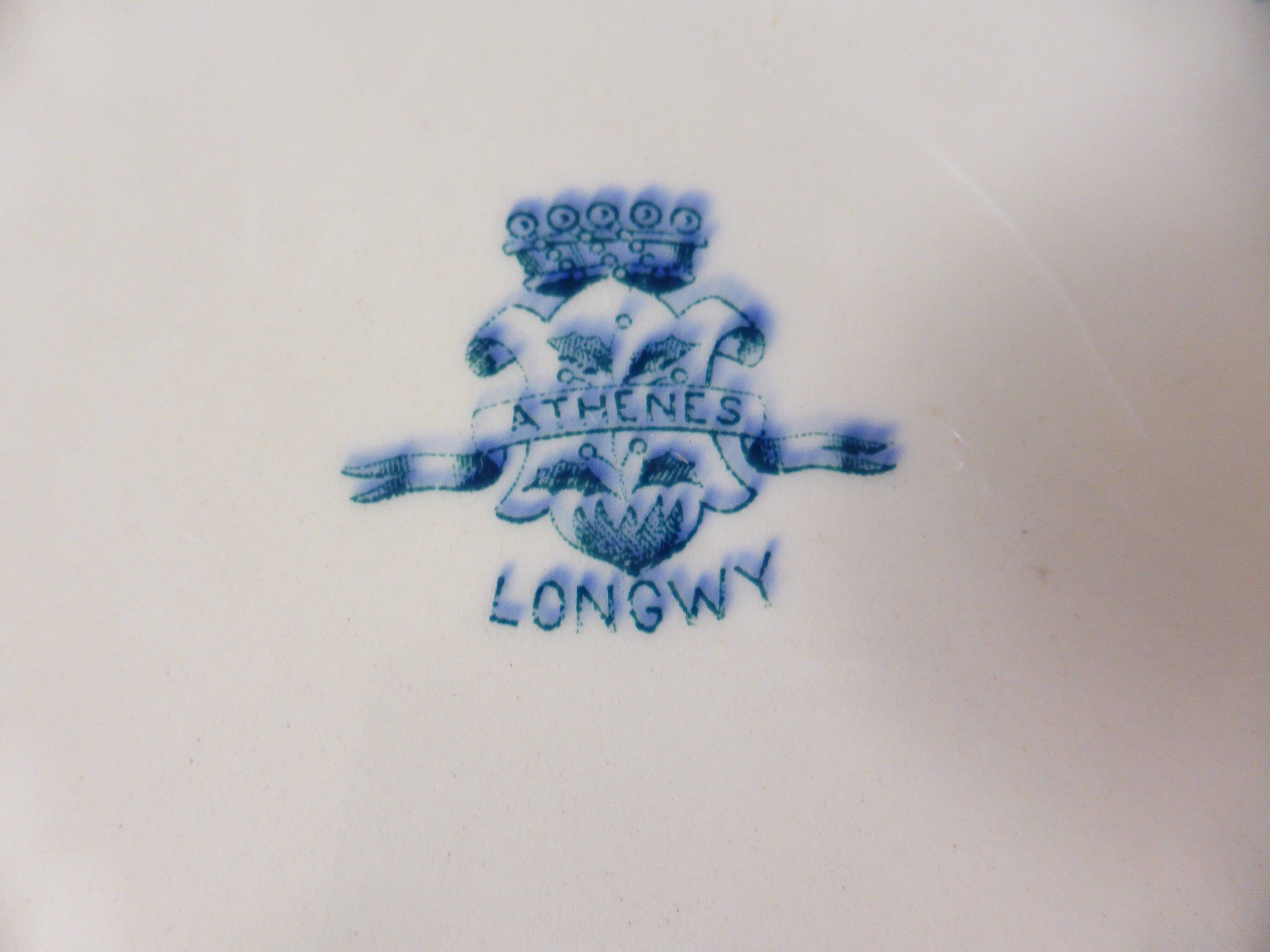 Round dish of Longwy model Athens porcelain